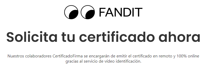 solicitud certificado FANDIT